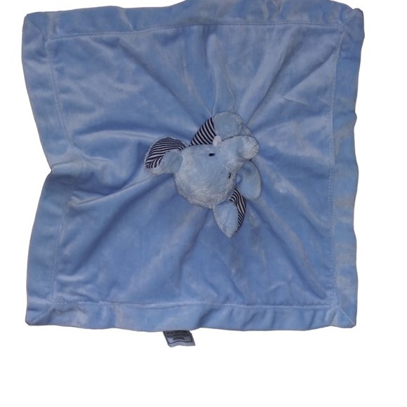 Carter's Elephant Plush Baby Toy Rattle Security Blanket Iced Blue Comfort Lovey - Picture 4 of 7
